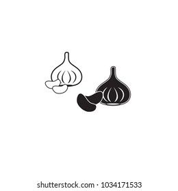 Outline vector illustration of garlic