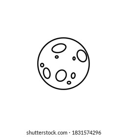 Outline vector illustration graphic of planet. Space concept illustration isolated on white background