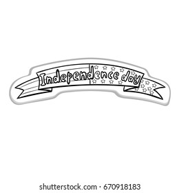 Outline vector illustration of Independence day ribbon. Celebrate 4th July.