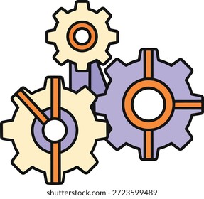 Esquema de Ilustración vectorial de engranajes de enclavamiento para Configuraciones del sistema