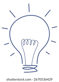 Outline vector illustration of a light blub. Doodle icon.
