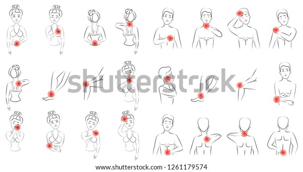 Outline Vector Illustration Man Woman Pain Stock Vector (Royalty Free ...