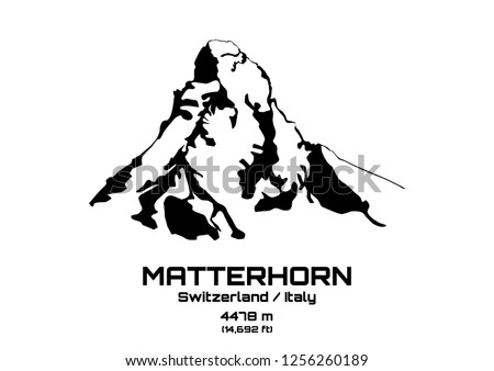 Outline vector illustration of Mt. Matterhorn (4475 m)