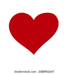 The Outline vector illustration of One beautiful bright red heart isolated on a white background