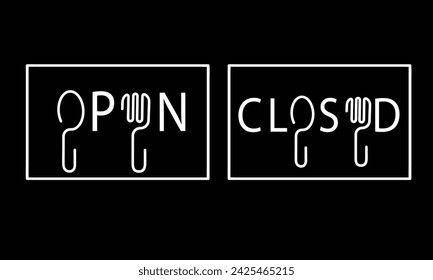 Outline vector illustration Open Closed for a restaurant