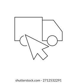 Ilustração vetorial de tópicos da seleção de um serviço de entrega com um clique do mouse.