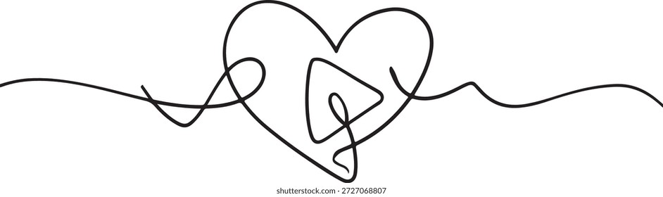 Ilustración vectorial de un solo corazón para conceptos románticos y nupciales