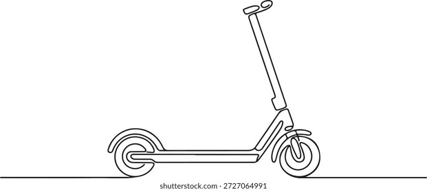 Outline vector illustration of an urban mobility electric kick scooter