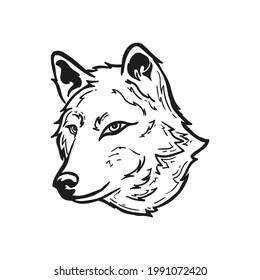 Outline Vector Illustration Wolf Head Stock Vector (Royalty Free ...