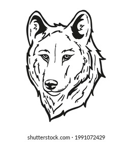 Outline Vector Illustration Wolf Head Stock Vector (Royalty Free ...