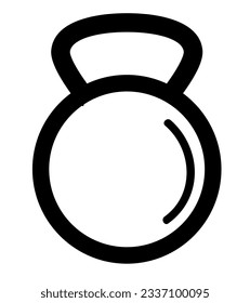 outline vector kettlebell, isolated on white
