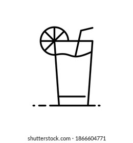 Outline vector lemon water icon isolated on white background. esp