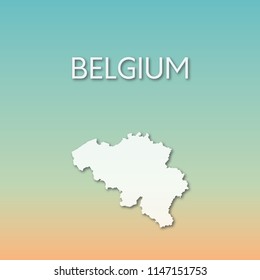 Outline vector map of Belgium with title based on gradient background