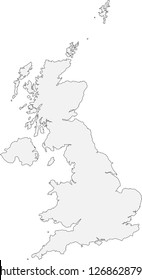 Outline vector map of Britain