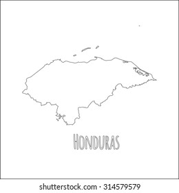 Outline Vector Map Honduras Simple Honduras Stock Vector (royalty Free 