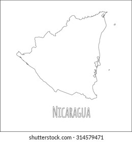 Outline Vector Map Nicaragua Simple Nicaragua Stock Vector (Royalty ...