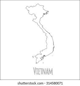 Outline Vector Map Vietnam Simple Vietnam Stock Vector (Royalty Free ...