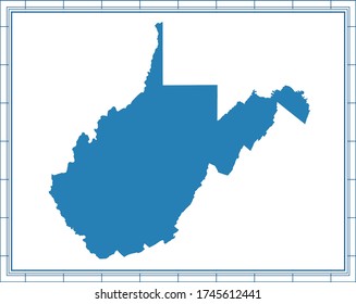 Outline vector map of West Virginia