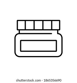 Outline vector meal jar icon isolated on white background. esp
