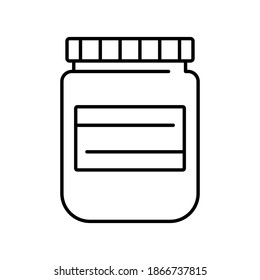 Outline vector meal jar icon isolated on white background. esp