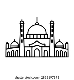 outline vector of modern masque building