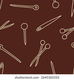 Outline Vector Needle Pattern Repeat Seamless for Wallpaper Background Cover Packaging