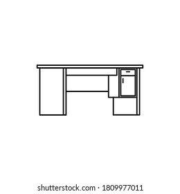 Umfassender Vektor-Büroschreibtisch oder Haushaltstisch für die Arbeit. Tabellensymbol