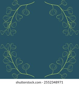 outline vector pattern of flowers. blue background