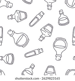 Outline Vector Potion Pattern Repeat Seamless for Wallpaper Background Cover Packaging