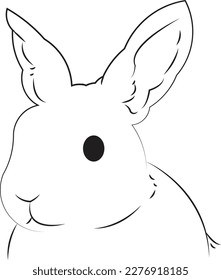 An outline vector of a rabbit animal