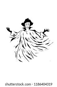 outline vector scarecrow illustration