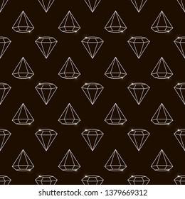 Outline Vector seamless retro pattern, with diamonds.