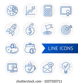 Outline vector set of line icons business and work. Hand drawn symbol, line web icon set.