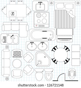 furniture vector plan