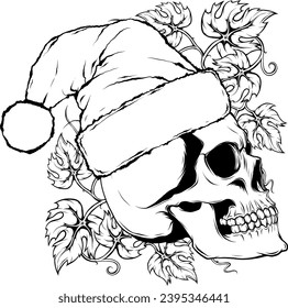 outline vector skull in black