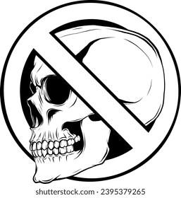 outline vector skull in black