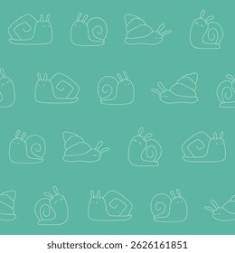 Outline Vector Snail Pattern Illustration Seamless for Wallpaper Background Cover Packaging