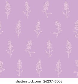Contorno Vetor Snapdragon Flor Plano de Fundo de Padrão Sem Costura para Impressão Tecido Superfície Moda