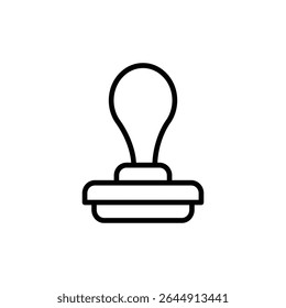 Outline Vector Stamp Symbol for Administrative Use, Office Tools, Document Validation, and Business Certification Design