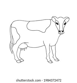 Outline Vector Standing Cow Series Livestock Stock Vector (Royalty Free ...