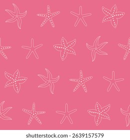 Outline Vector Starfish Pattern Illustration Seamless for Wallpaper Background Cover Packaging