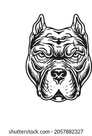 an outline vector that depicts a dog's face with a black outline and a white background. This vector is suitable for making posters, logos, tattoos, t-shirt designs and others