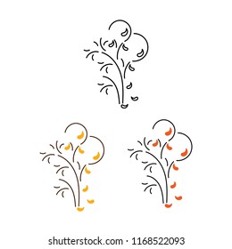 Outline vector trees. Autumn. Set.