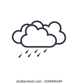 Outline vector weather app icon. Meteorological symbol of cloudy rain
