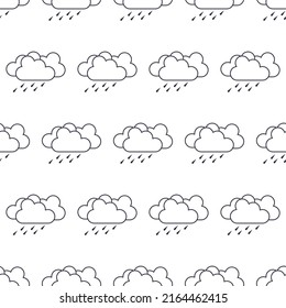 Esquema del icono del tiempo vectorial sin problemas. Símbolo meteorológico de lluvia turbia