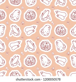 Outline vegetables background