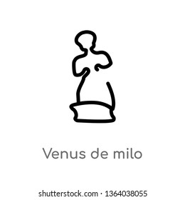 outline venus de milo vector icon. isolated black simple line element illustration from museum concept. editable vector stroke venus de milo icon on white background