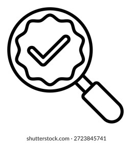 Outline verification icon to verify, check, and confirm status.