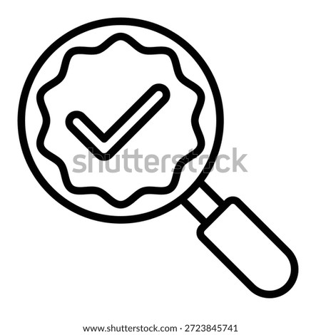 Outline verification icon to verify, check, and confirm status.
