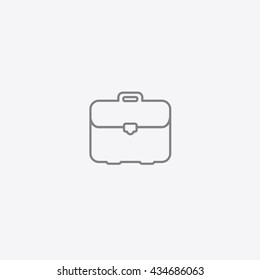 Outline very thin briefcase Icon vector, bag sign on gray background